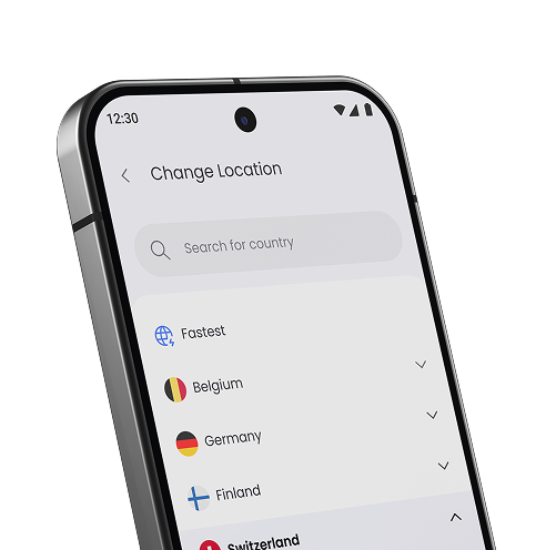 Stellar VPN app change location screen